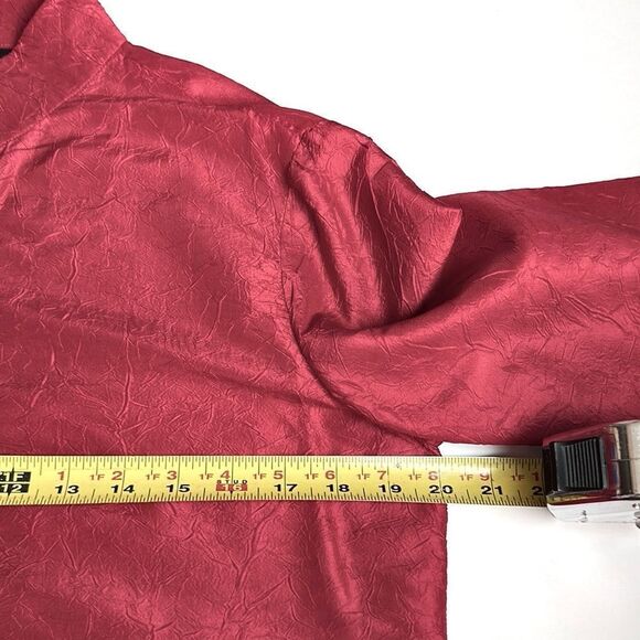 NWOT Eileen Fisher Vine Red Textured Silk Blouse Chinese Style Relaxed S petite - Picture 12 of 12